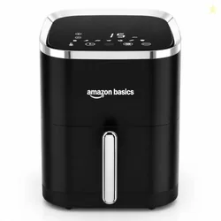 amazon basics 3.5L Electric Air Fryer | 1200 W | Temp. Settings Up to 200C | 7 Pre-set Options | 360 High Speed Air Circulation | Non-Stick Coated |