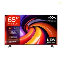 iFFALCON U65 164 cm (65 inch) Ultra HD (4K) LED Smart Google TV with MEMC | Dolby Vision-Atmos | HVA Panel & Metallic Bezel-Less 65U65