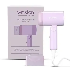 WINSTON Ionic Foldable Hair Dryer - 1200W | Compact Foldable, and Damage-Free Drying Blow Dryer with Low Noise & Overheat Protection - 1 Year Warranty