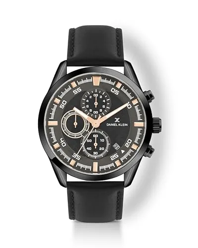 Denial Klein Attractive Dial Leather Strap Watch for Men