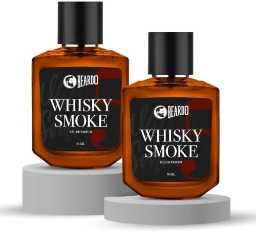 BEARDO Whisky Smoke Perfume For Men, 50Ml X 2 | Eau De Parfum | Strong Long Lasting| Spicy, Woody Oudh | Body Spray | Gift For Husband And Boyfriend |