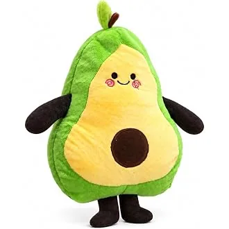 EITHEO Avocado Plush Soft Toy Pillow 25 cm  Cute Kawaii Stuffed Fruit Cushion, Soft Cuddly Huggable Plushie, Decorative Gift for Kids, Girls & Boys,