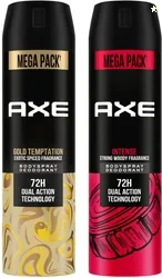 AXE Gold Temptation and Intense Deodorant Spray  -  For Men (430 ml, Pack of 2)