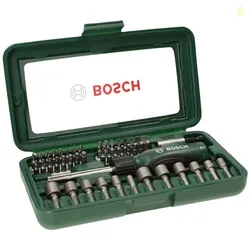 BOSCH 46-Piece Screwdriver Bit Set, 46 Pieces - 32 Screwdriver Bits, Nut-setters in 12 Sizes, Magnetic Universal Holder, Rachet Screwdriver, Green, Ha