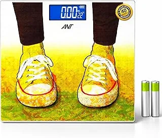 Flora Sports Digital Weighing Scale for Body Weight, 180kg Capacity, High Precision Strain Sensor, 50g Graduation, 5mm Tempered Glass, LCD Display, Au
