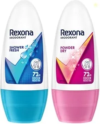 Rexona Shower Fresh/ Powder Dry Deodorant Roll-on  -  For Women (90 ml, Pack of 2)