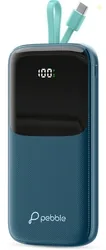 Pebble 10000 mAh Ultra Compact Pocket Size Power Bank (Blue, Lithium Polymer, Fast Charging for Mobile)