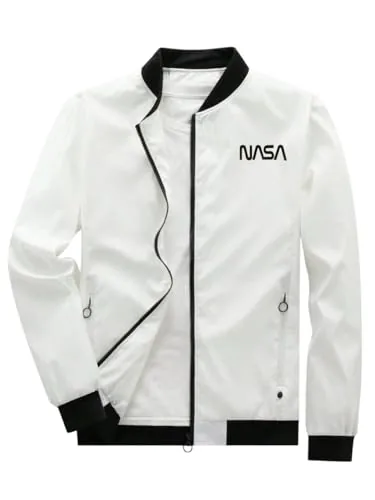 JVX men jackets || bomber jacket for men || Lightweight Outwear Sportswear Polyester Standard Length Bomber Jacket (JACKET-01) (IN, Alpha, L, White)