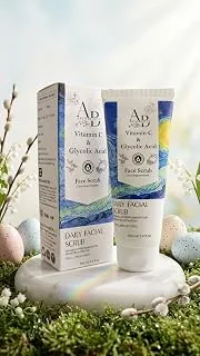 Face Scrub 100ml  Daily Exfoliating Scrub with Vitamin C & Glycolic Acid, Hydrating & Brightening, Suitable for All Skin Types Vitamin C + Glycolic A
