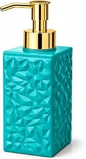 Quace Modern Textured Liquid Soap Dispenser for Bathroom & Kitchen Sink | Refillable Hand Wash & Lotion Pump Bottle for Home Dcor (Teal Green) Quace