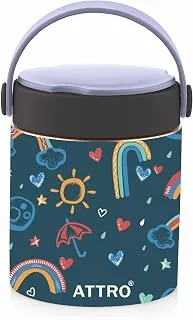 Happy Go Vacuum Insulated ISI Certified Stainless Steel Soup Jar 500ml, Leakproof & BPA-Free for Kids & Adults, Long Temperature Retention,Ideal for S