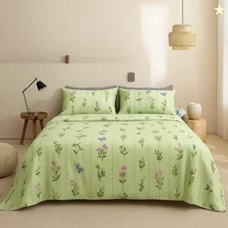 300 TC Microfiber XXL Soft Cotton Super King Size Bedsheet for Double Bed, King Size 108 Inches X 108 Inches, 9 Feet, 275 X 275 cm with 2 Large Size P