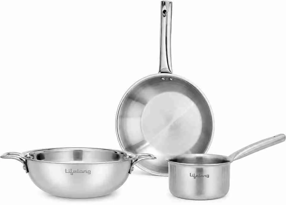 Lifelong Triply Kadai, Frypan & Saucepan Induction Bottom Cookwar...more