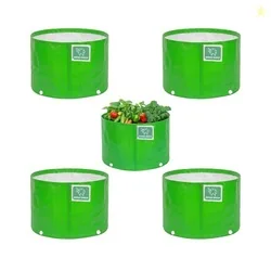 GREENSHEEP HDPE Grow Bag Heavy Duty 260 GSM Round Plants Flower Growing Bags Floor Standing Mount Type for Home Garden Balcony Terrace Kitchen Nursery