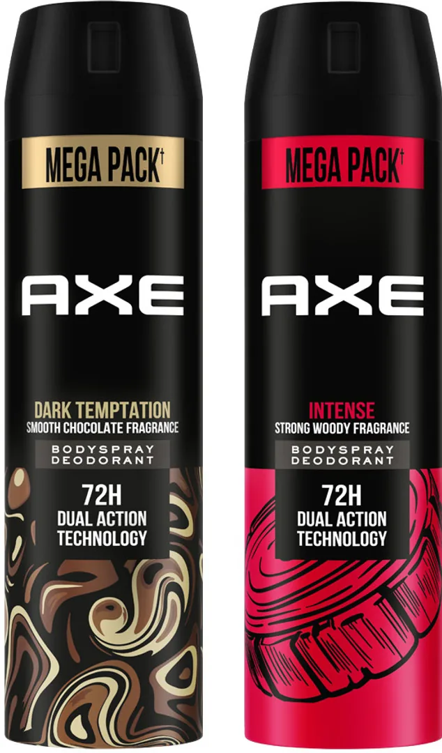 AXE Dark Temptation & Intense Deodorant Spray  -  For Men (430 ml, Pack of 2)