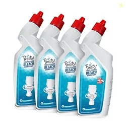 Amazon Brand - Presto! Disinfectant Toilet Cleaner Bleach | 4 Litre | 1 L X 4 Packs | Kills 99.9% Germs | Removes Tough Stains | Provides Long Lasting
