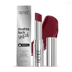 RENEE Matte Lock Lipstick- Folk, Moisturizing, Long Lasting & Weightless Formula, Intense Color Pay Off with Ultra-Matte Finish, Enriched with Avocado