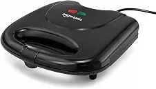 Amazon Basics 2-Slice Sandwich Maker 750W | Non-Stick Coated Plates | Thermostatic Temperature Control | Cool-Touch Handle | Power & Ready Indicator L