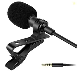 INEFABLE Dynamic Lapel Collar Mic Voice Recording Filter Microphone for Singing YouTube Smartphones - Black (Pack of 1)