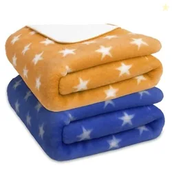 Bumpers Baby Fleece Blanket | Soft, Lightweight Newborn/Infants Swaddle Wrap | Baby Shower Gift | 0-12 Months Unisex Baby A/C Blanket with Star Print,