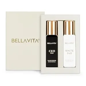 BELLAVITA CEO MAN and WHITE OUD Unisex | Long Lasting Perfume Unisex | Eau De Parfum pack of 2x20ml each | Tonka Agarwood & Orange | Woody, Spicy & Citrus Premium Fragrance