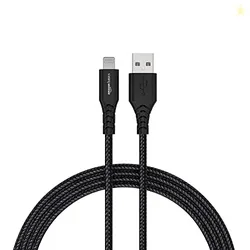 amazon basics PVC Molded Nylon USB A To Lightning Mfi Certified Charging Cable | Compatible with iPhone 13,12,11; 13,12,11 Pro; 13,12 11 Pro Max;