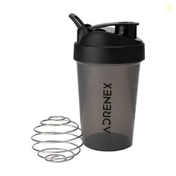 Adrenex BPA Free Gym Bottle with Mixer Ball 500 ml Plastic Shaker...more