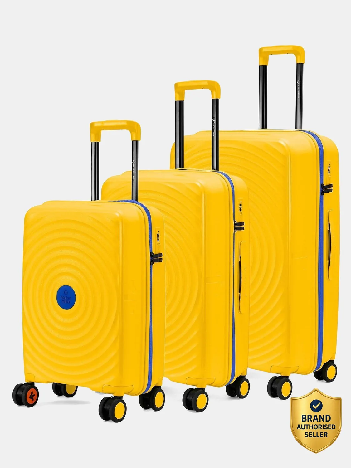 NASHER MILES Goa Polypropylene Hard-Sided Trolley Bags 55, 65 & 75 cm Lightweight Durable Cabin & Check-in Set 8 Wheels - 28 inch