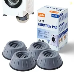 Zerfa Anti Vibration Pads for Washing Machine with Suction Cup, Fridge Washer Dryer Support Feet Pads Leveling Anti Walk Pads Shock Absorber Noise Ca