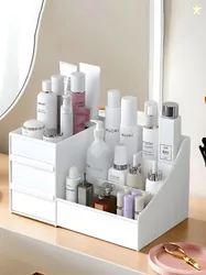 Aura White Plastic Makeup Organiser
