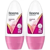 Rexona Powder Dry Underarm Roll-On Deodorant for Women | 72H Odour Protection | 50ml (Combo Pack of 2)