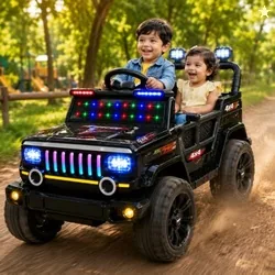 Lifelong Jeepster EV Car for Kids (6 Month Warranty)| Big Electric Car with Music, LED Lights | Dual Motor, 12V Rechargeable Battery | Parental Contro