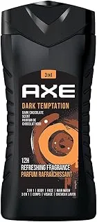 Dark Temptation 3 In 1 Body, Face & Hair Wash for Men, Long-Lasting Refreshing Dark Chocolate Fragrance for Up To 12hrs, Natural Origin Ingredients, R