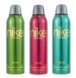 Women Deodorant Spray Combo (Amber + Rose + Musk)  200ml Each | Pack of 3 Long Lasting Body Spray | Odour Control & Freshness | Deo for Women