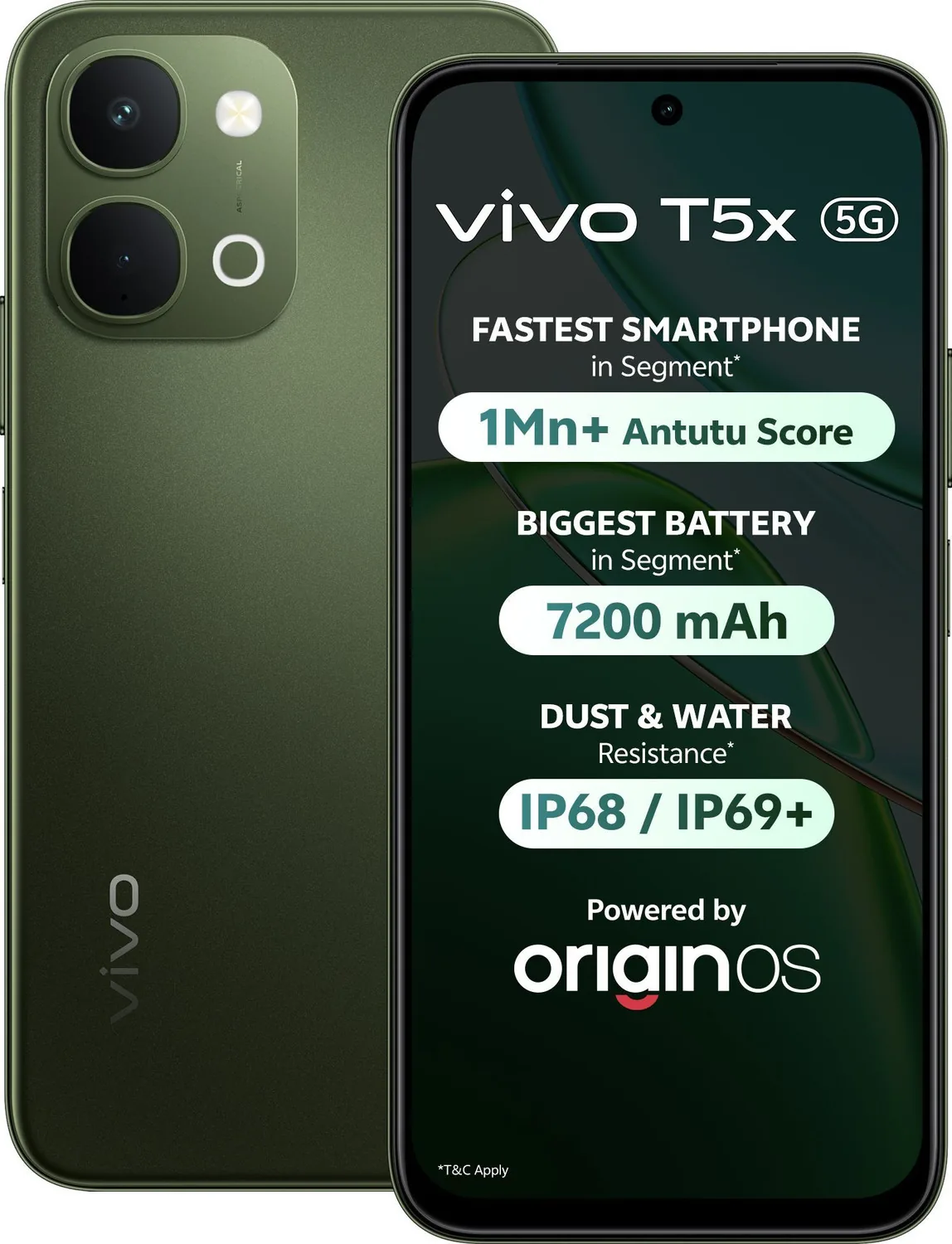 vivo T5x 5G (Cosmic Green, 128 GB)