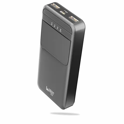 Ubon 20000 mAh 15W Fast Charging Power Bank | Multiple Ports | Smart Ic Protection | for iPhone, Android & Other Devices, Black - PBX2002