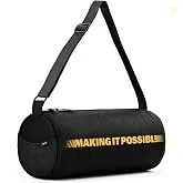 Lifelong Gym Bag for Men & Women | Lightweight Sports Duffle Bag | Spacious Compartment | Travel Bag | Adjustable Strap | Side Mesh Pocket | Durable Zip | Black | Polyester