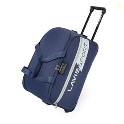Lavie Sport Polyester Anti Theft Combi Lock Camelot Wheel Duffle Bag | Spacious Compartment | Duffle Bag | Build to Last Wheel and Trolley, Blue,29 Cm