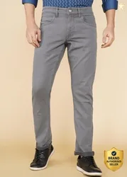 WROGN Men Straight Fit Mid Rise Grey Jeans