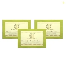 Green Tea Soap | Herbal Handmade | Bathing For Body Acne and For Rejuvenating Skin | Suitable for All Skin Types | Pack of 3