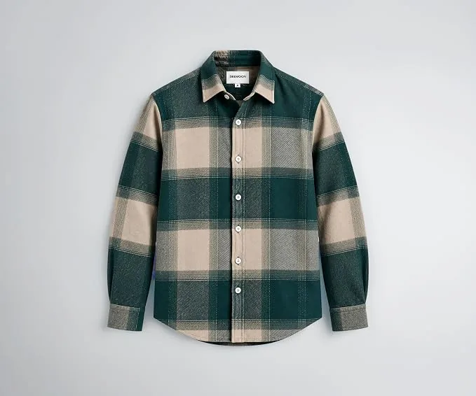 DEEMOON Men's Premium Cotton Blend Printed Checkered Shirt | Full Sleeve Plaid Casual Button-Down Shirt | Soft & Comfortable Regular Fit | Office, Tra