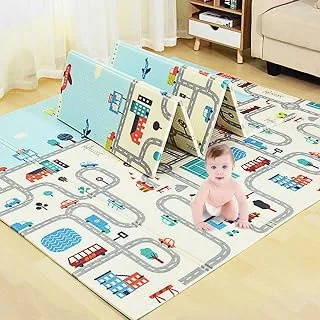 Tarkan Extra Large Reversible Baby Play Mat, BPA Free Learning & Crawling Foldable Foam Mat (6.5x5 ft, 0.6cm Thickness) Multicolor Tarkan Extra Large