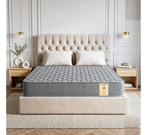 Shayan Orthopedic Memory Foam Mattress | 4 inch Queen Size | HR Foam Support with Motion Isolation | Breathable Knitted Fabric | Pressure Relief & Spi
