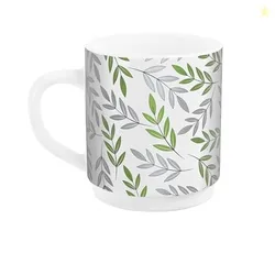 CELLO Imperial Premium Roma Green Fall Coffee Mug Set of 1, 300ml, White | Coffee/Milk Mug with Handle | Mug for Tea, Coffee, Cappuccino or hot and Co