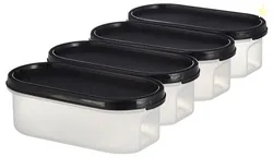 Amazon Brand - Solimo Antimicrobial Modular Plastic Storage Containers with Lid (525 ml Each) | Stackable | BPA-Free | Microwave Safe | Multipurpose U