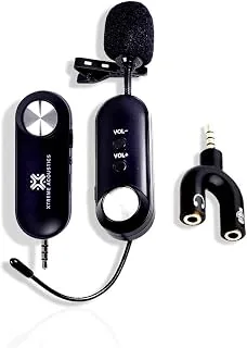 XA-WLT10 Universal Collar Wireless Lavalier Microphone with Free Learning Course y-Splitter 2.4GHz Frequency for Mobile Audio Recording