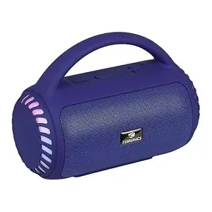 Zebronics Portable Bluetooth Speaker 8W, Upto 18 Hours Playback, BTv5.3, mSD, TWS, USB, 8 Multi-Color LED Modes, Call Function, Type-C Charge, Deep Bass, Carry Handle (County 5 Plus, Blue)
