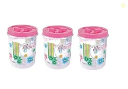 Aristo Store Queen333 Plastic Storage Container- 800 Ml (3 Pcs Set, 11.1(D) X 12.8 Cm) - Multicolor