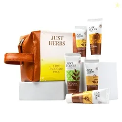 Just Herbs 7 Days Face Care Pack Skincare Essentials Combo with Facewash | Honey Facial Gel | Honey Exfoliating Gel | Herbal Massage Cream and Anti Bl