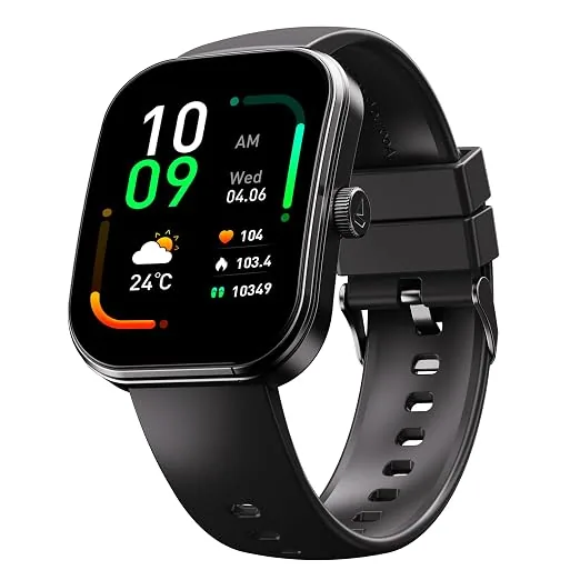 boAt Wave Sigma 3 Curv Smartwatch with 2.01 (5.33 cm) Immersive Curved Display Metallic Finish, Functional Crown, BT Calling, Sleep, Stress, Heart Rate & SpO2 Monitoring, SOS, IP68 (Black Active)